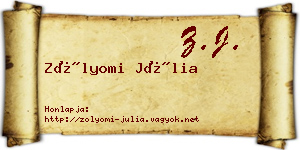 Zólyomi Júlia névjegykártya