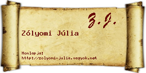 Zólyomi Júlia névjegykártya