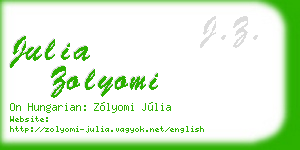 julia zolyomi business card
